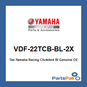 Yamaha VDF-22TCB-BL-2X Tee-Yamaha Racing Chckrbrd Bl; VDF22TCBBL2X