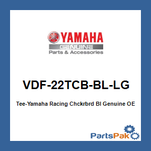 Yamaha VDF-22TCB-BL-LG Tee-Yamaha Racing Chckrbrd Bl; VDF22TCBBLLG