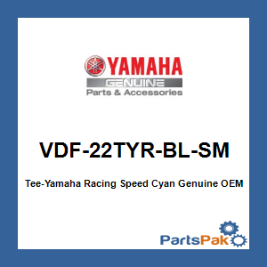 Yamaha VDF-22TYR-BL-SM Tee-Yamaha Racing Speed Cyan; VDF22TYRBLSM