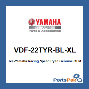 Yamaha VDF-22TYR-BL-XL Tee-Yamaha Racing Speed Cyan; VDF22TYRBLXL