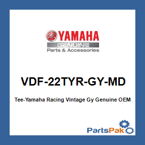 Yamaha VDF-22TYR-GY-MD Tee-Yamaha Racing Vintage Gy; VDF22TYRGYMD