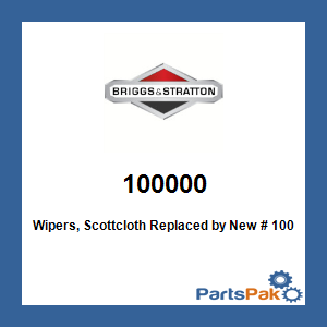 Briggs & Stratton 100000 Wipers, Scottcloth; New # 100054