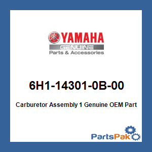 Yamaha 6H1-14301-0B-00 Carburetor Assembly 1; 6H1143010B00