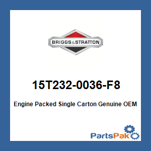 Briggs & Stratton 15T232-0036-F8 Engine Packed Single Carton 15T2320036F8