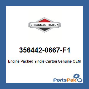 Briggs & Stratton 356442-0667-F1 Engine Packed Single Carton 3564420667F1