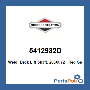 Briggs & Stratton 5412932D Weld, Deck Lift Shaft, 200Xt-72 - Red