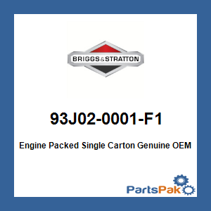 Briggs & Stratton 93J02-0001-F1 Engine Packed Single Carton 93J020001F1