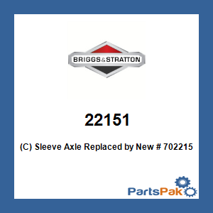 Briggs & Stratton 22151 (C) Sleeve Axle; New # 7022151YP