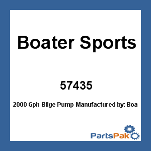 Boater Sports 57435; 2000 GPH Bilge Pump