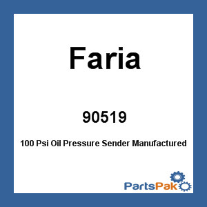 Faria 90519; 100 Psi Oil Pressure Sender