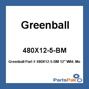 Greenball 480X12-5-BM; 12-inch White Modular Wheel & Tire