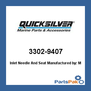 Quicksilver 3302-9407; Inlet Needle And Seat- Replaces Mercury / Mercruiser