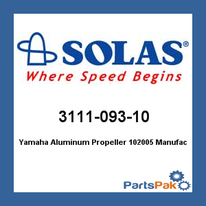 Solas 3111-093-10; Yamaha Aluminum Propeller 102005