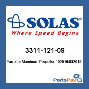 Solas 3311-121-09; Yamaha Aluminum Propeller 102016/032045