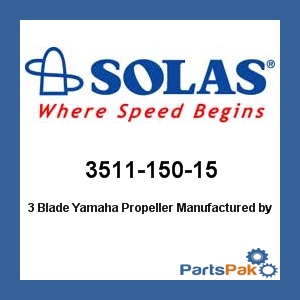 Solas 3511-150-15; 3 Blade Yamaha Propeller