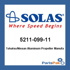 Solas 5211-099-11; Tohatsu/Nissan Aluminum Propeller