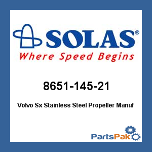 Solas 8651-145-21; Volvo Sx Stainless Steel Propeller