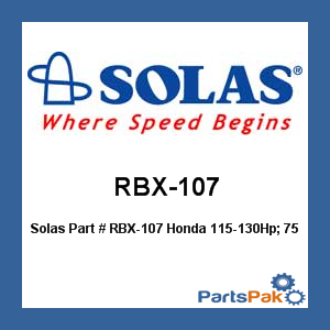 Solas RBX-107; Fits Honda 115-130Hp; 75-90 Hp