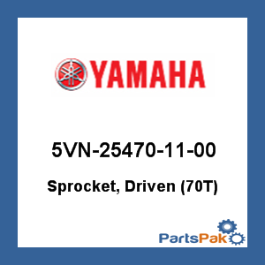 Yamaha 5VN-25470-11-00 Sprocket, Driven (70T); 5VN254701100
