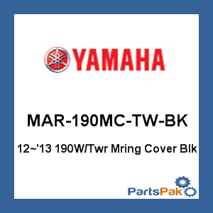 Yamaha MAR-190MC-TW-BK Cover, Ar190 Series With Tower 2012 2013 2014 Mooring Cover Black; New # MAR-190BK-TW-14
