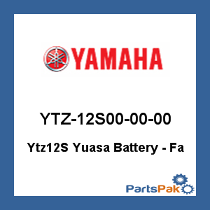 Yamaha YTZ-12S00-00-00 Ytz12S Yuasa Battery - Fa (Not Filled With Acid); YTZ12S000000