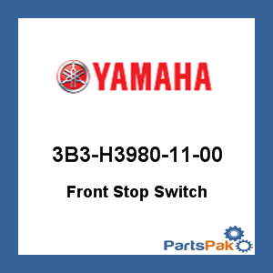 Yamaha 3B3-H3980-11-00 Front Stop Switch; New # 3B3-H3980-12-00