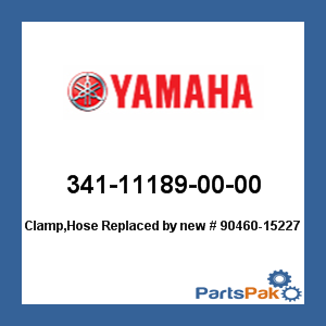 Yamaha 341-11189-00-00 Clamp, Hose; New # 90460-15227-00
