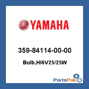 Yamaha 359-84114-00-00 Bulb, Hl6V25/25W; 359841140000