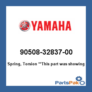 Yamaha 90508-32801-00 Spring, Torsion; New # 90508-32837-00