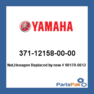 Yamaha 371-12158-00-00 Nut, Hexagon; New # 90170-06128-00