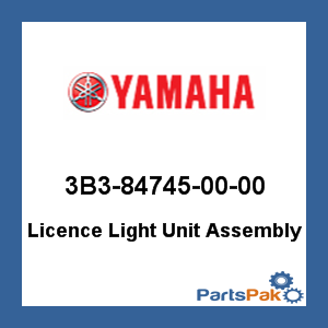 Yamaha 3B3-84745-00-00 Licence Light Unit Assembly; 3B3847450000