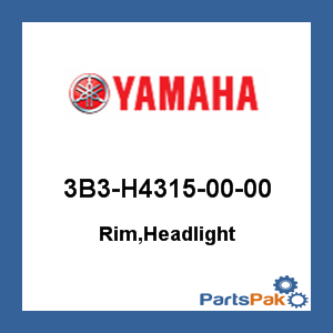 Yamaha 3B3-H4315-00-00 Rim, Headlight; 3B3H43150000