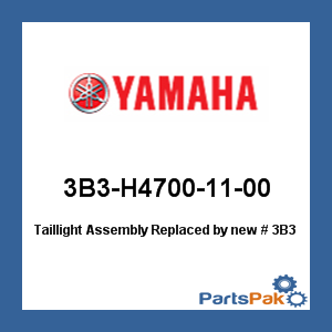Yamaha 3B3-H4700-11-00 Taillight Assembly; New # 3B3-H4700-12-00