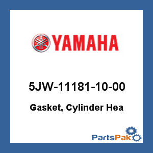 Yamaha 5JW-11181-10-00 Gasket, Cylinder Hea; 5JW111811000