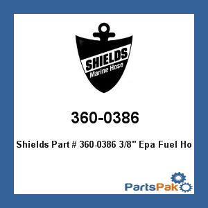 Shields 360-0386; 3/8-inch Epa Fuel Hose 50-Ft Roll