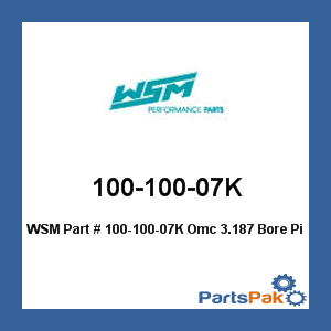 WSM 100-100-07K; OMC 3.187 Bore Piston Set 1Mm