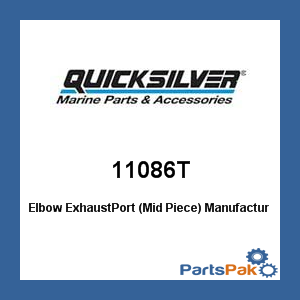 Quicksilver 11086T; Elbow ExhaustPort (Mid Piece)- Replaces Mercury / Mercruiser