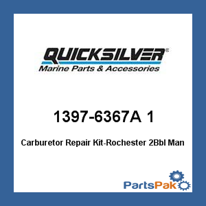 Quicksilver 1397-6367A 1; Carburetor Repair Kit-Rochester 2Bbl- Replaces Mercury / Mercruiser