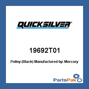 Quicksilver 19692T01; Pulley (Black)- Replaces Mercury / Mercruiser