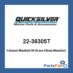 Quicksilver 22-36305T; Exhaust Manifold 90 Brass Elbow- Replaces Mercury / Mercruiser