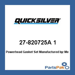 Quicksilver 27-820725A 1; Powerhead Gasket Set- Replaces Mercury / Mercruiser