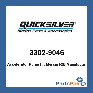 Quicksilver 3302-9046; Accelerator Pump Kit-MerCarb2B- Replaces Mercury / Mercruiser