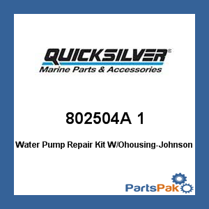 Quicksilver 802504A 1; Water Pump Repair Kit W/O housing Fits Johnson Evinrude- Replaces Mercury / Mercruiser