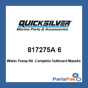 Quicksilver 817275A 6; Water Pump Kit -Complete Outboard- Replaces Mercury / Mercruiser
