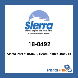 Sierra 18-0492; Head Gasket OMC-BRP Johnson Evinrude OMC 340919
