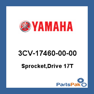 Yamaha 3CV-17460-00-00 Sprocket, Drive 17T; 3CV174600000