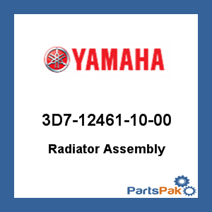 Yamaha 3D7-12461-10-00 Radiator Assembly; 3D7124611000