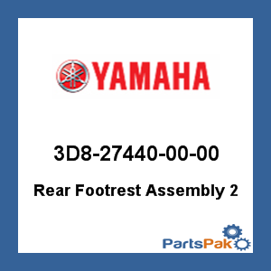Yamaha 3D8-27440-00-00 Rear Footrest Assembly 2; 3D8274400000