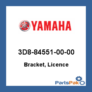 Yamaha 3D8-84551-00-00 Bracket, Licence; 3D8845510000