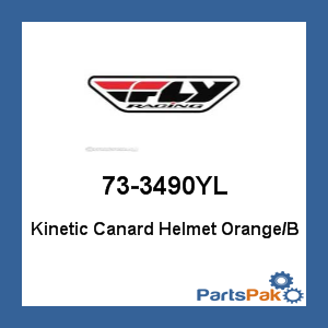 Fly Racing 73-3490YL; Kinetic Canard Helmet Orange/B